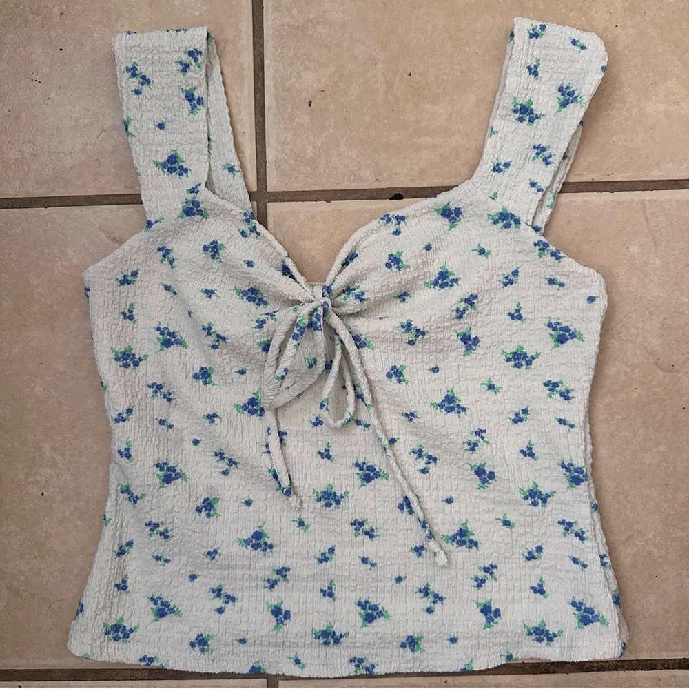 See You Monday Cream Floral Crop Top